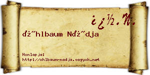 Öhlbaum Nádja névjegykártya